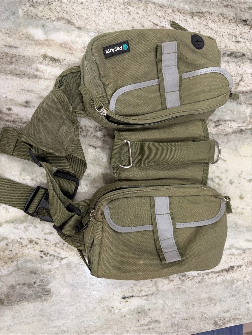 Pet Ami Deluxe harness saddle bag backpack for pets MedLarge